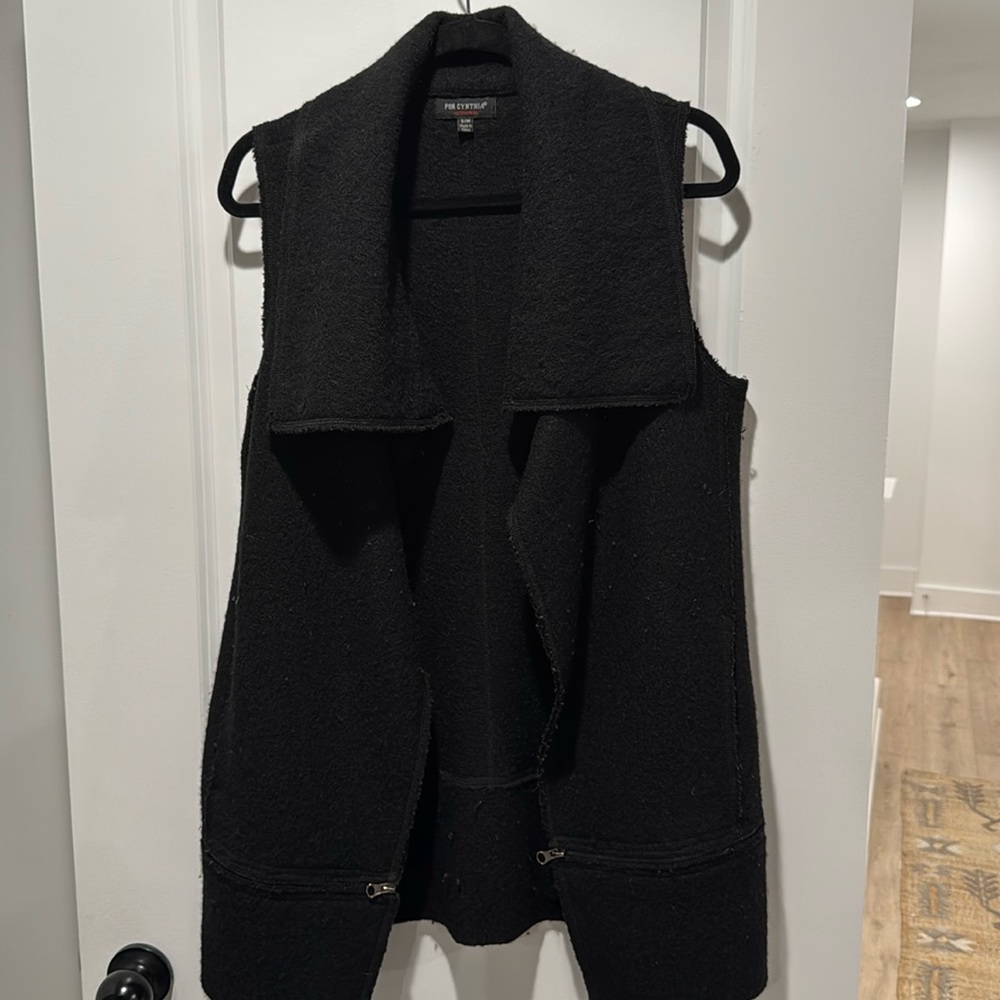For Cynthia Wool Vest Zipper Details